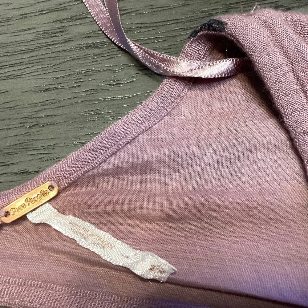 Free People Austin Dress Sz M Mauve Embroidered Mini Open Back Boho Festival EUC - Picture 8 of 9